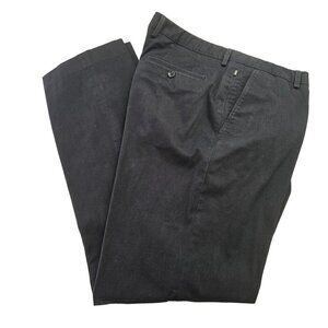 BOSS Hugo Boss Navy Cotton Slacks Mens 36R Straight Leg Flat Front Slash Pockets